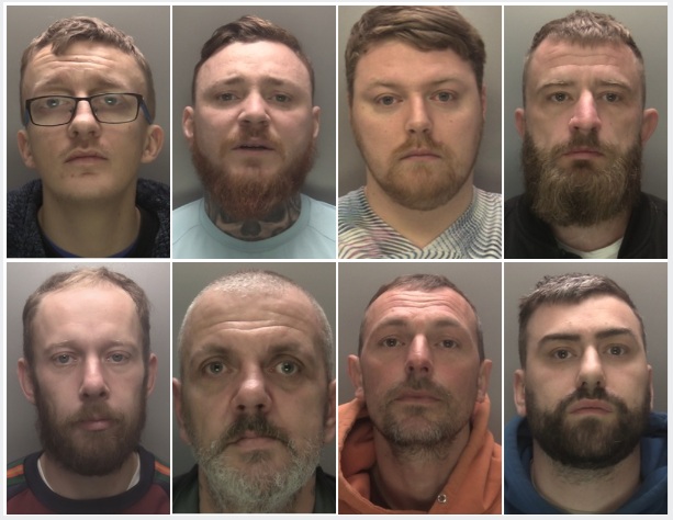 Images of eight men who have been jailed