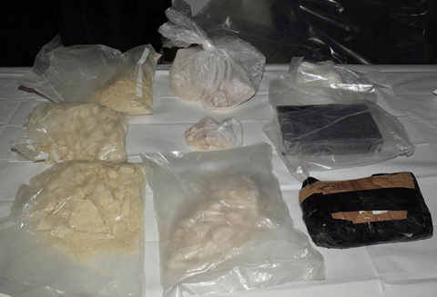 Drugs in clear plastic bags