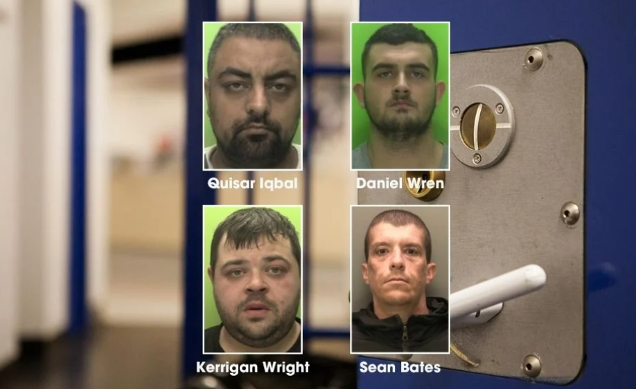 Mugshots of four men, jailed