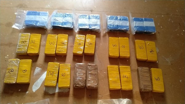 Kilo-sized blocks of class A drugs seized by investigators
