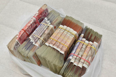 Bundles of cash