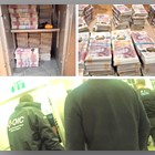 Images of cash and officers
