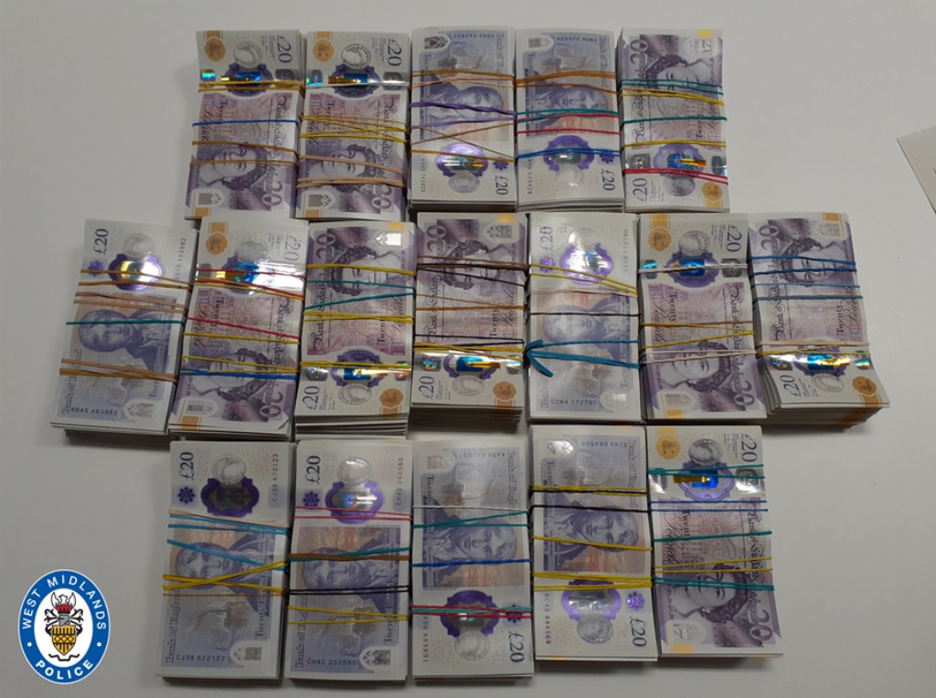 The £ 85, 000 recovered from a vehicle 1024 ( 1)